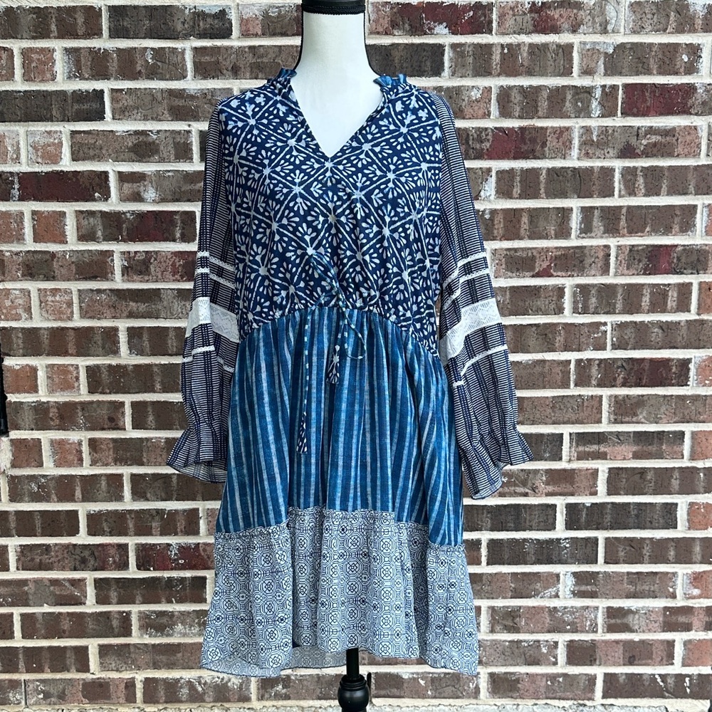 HEMANT & NANDITA Susan Tiered Tunic Dress